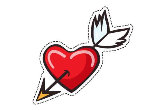 Arrow Heart. Cupid Symbol. Romantic Rela