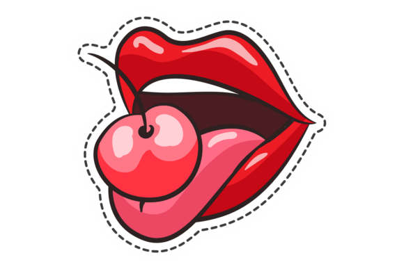 Cherry in Female Mouth. Sexual Desire Ca Review
