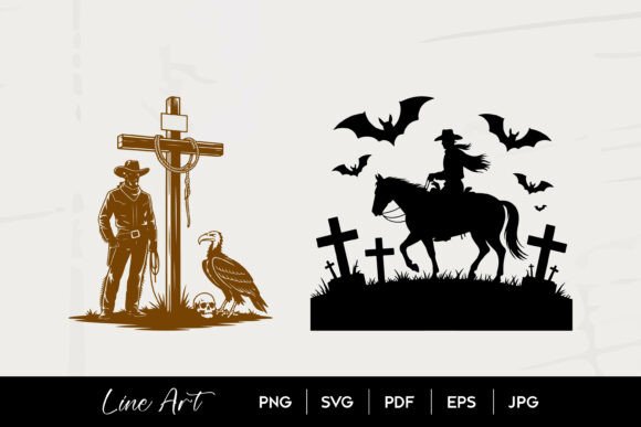 Cowboy Grave Western Silhouette Art Review