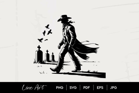 Cowboy Graveyard Ravens Silhouette Art Review