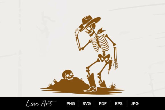 Cowboy Skeleton Grave Line Art Review