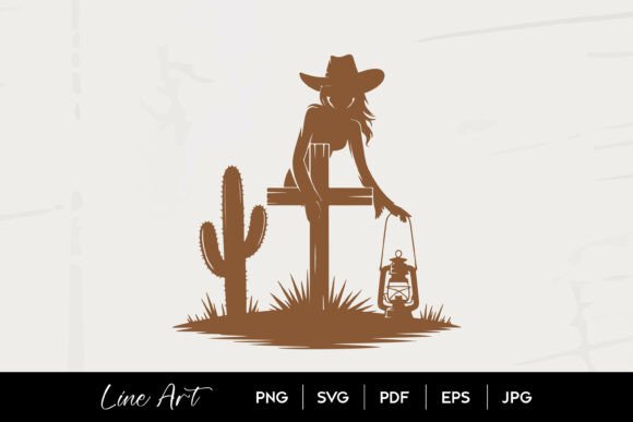 Cowgirl Cross Lantern Silhouette Art Review