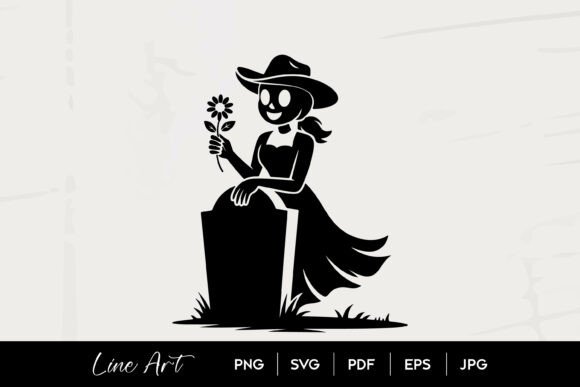 Cowgirl Flower Grave Silhouette Art Review