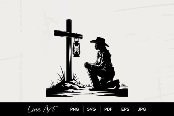 Cowgirl Prayer Cross Silhouette Art Review