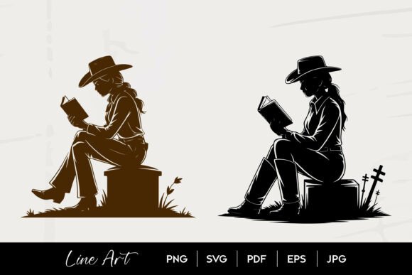 Cowgirl Reading Book Silhouette Art Review