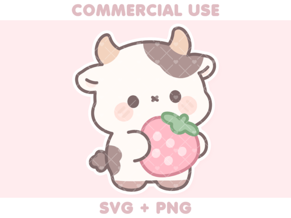 Cute Cow Holding Strawberry Embroidery Review