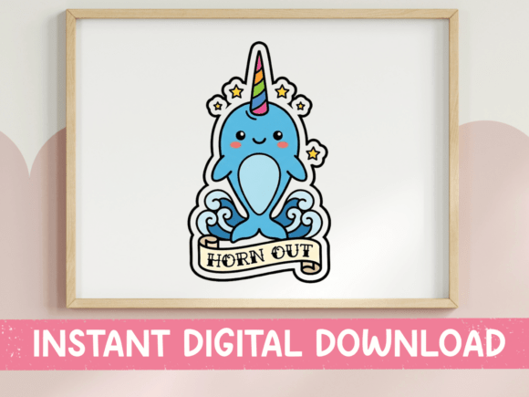 Horn Out Narwhal Wave Sticker Review