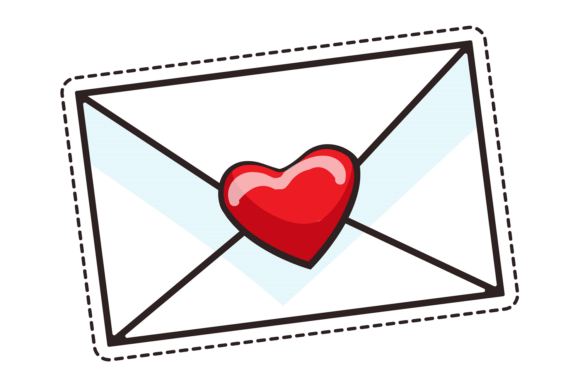 Love Letter Cartoon Icon. Heart Envelope
