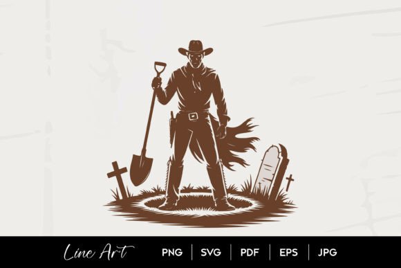 Reviewing Cowboy Grave Digger Line Art for Embroidery