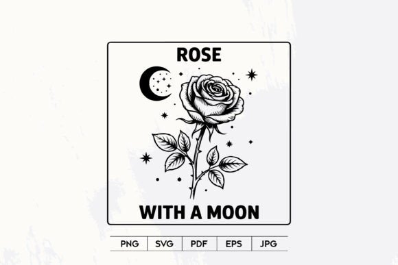 Rose with Moon Vintage SVG Review
