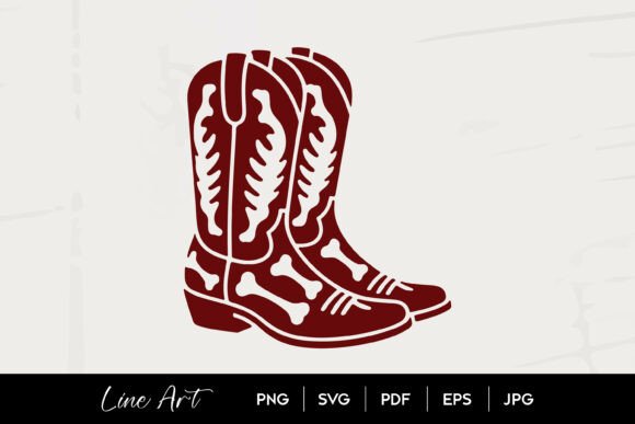 Skeleton Cowboy Boots Line Art Embroidery Review
