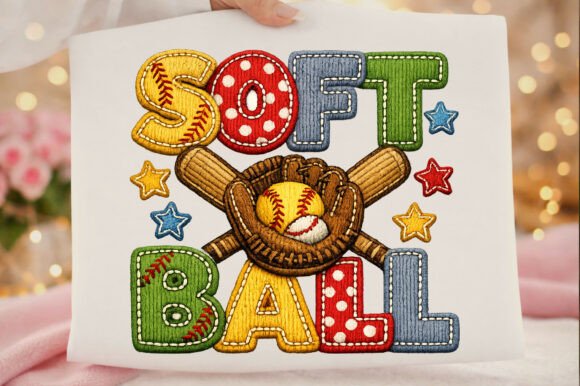 Softball Game Day Faux Yarn Softball Png