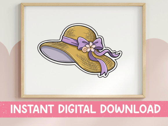 Sun Hat with Lavender Bow Sticker Review